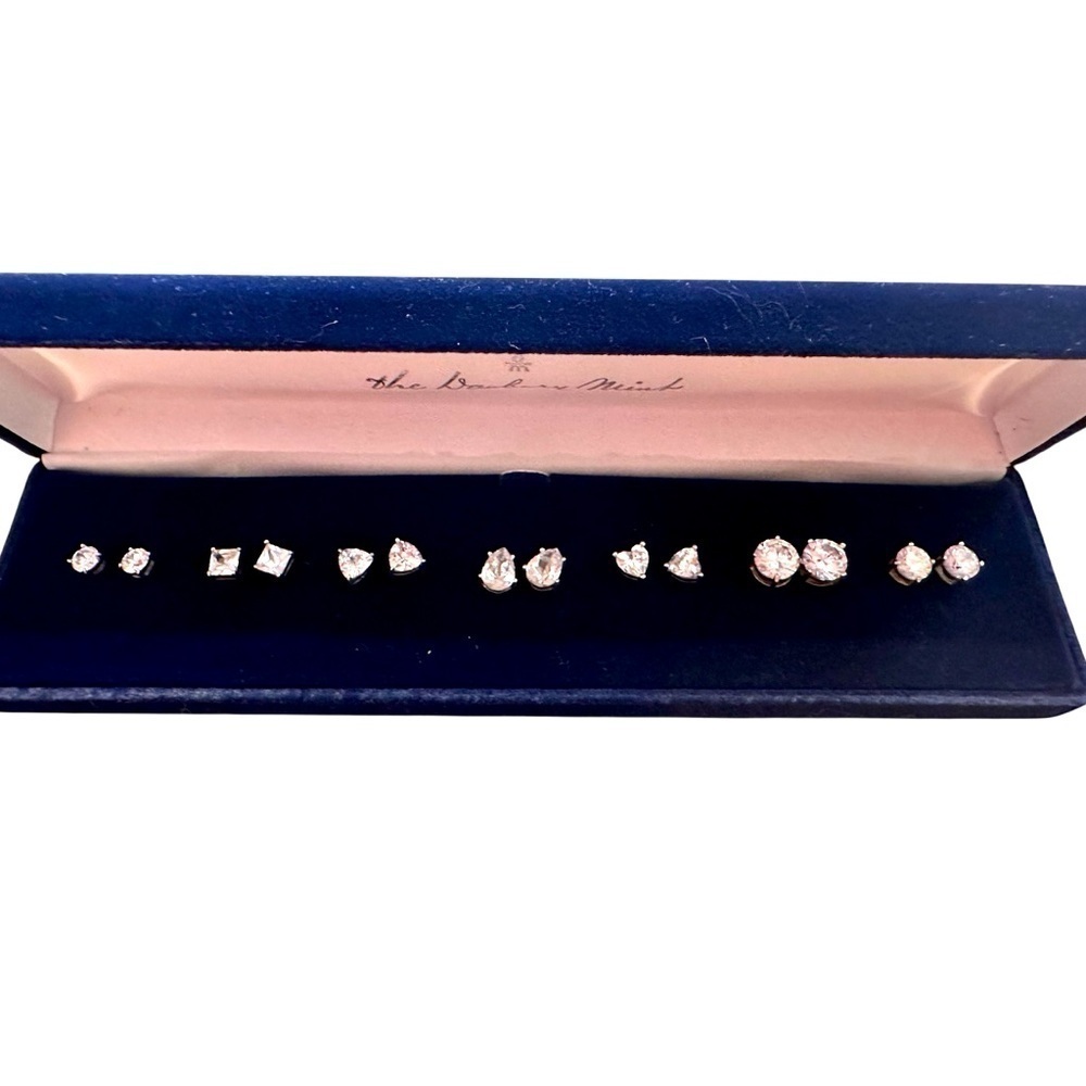 Danbury Mint simulated diamond Earrings Seven pairs, 7 different sizes & styles.